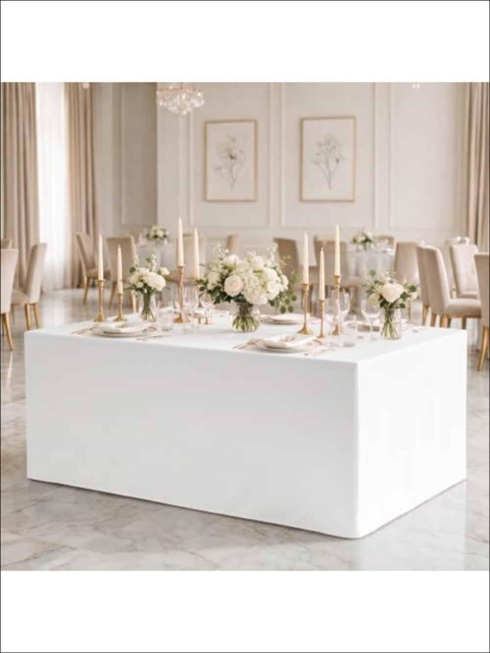 Waterproof Fitted Polyester Tablecloth 6ft Rectangular - Picture 3 of 6